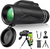 Monokular Starscope Teleskop, Mit Smartphone Halter & Stativ Wasserdichtes Monokular für Vogelbeobachtung, 80x100 Hochleistungsprisma Fernrohr,Wandern Sightseeing, Konzert Ballspiel, Camping