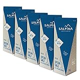 SALPINA Spülmaschinensalz 5x1kg im Graskarton | für glänzendes Geschirr | verbessert das Spülergebnis | Regeneriersalz verhindert Kalkablagerungen | reinstes Siedesalz (99.6% NaCl) | 100 % biolog