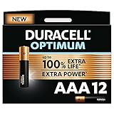 Duracell NEU Optimum AAA Micro Alkaline-Batterien, 1.5V LR03 MX2400, 12er-Pack