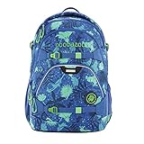 coocazoo Schulrucksack ScaleRale Tropical Blue blau-türkis, ergonomischer Tornister, höhenverstellbar mit Brustgurt und Hüftgurt für Jungen ab der 5. Klasse, 30 L