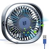 RATEL Mini USB Tischventilator, 12,5 cm USB Ventilator 3 Geschwindigkeiten Tragbar PC Ventilator mit 1,2 Meter langem Kabel,Mini-Schreibtisch Ventilator für Zuhause und Büro - Ruhig und k