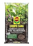 COMPO SANA Grünpflanzen- und Palmenerde mit 12 Wochen Dünger für alle Zimmer- und Balkonpflanzen sowie Palmen und Farne, Kultursubstrat, 10 L
