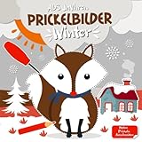 Prickelbilder Winter Ab 3 Jahren: Basteln, Prickeln, Malen und Ausschneiden - Prickelset Kinder ab 3 - Prickelblock für Jungen und Mädchen - Winter Bastelbuch für Kinder ab 3 J