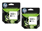 2X Original XL HP Tintenpatrone F6U68AE HP 302XL HP 302 XL für HP Officejet 4650 - Black - Leistung: ca. 480 Seiten/5%