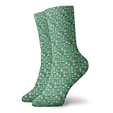 Fabulous_Woo Socken für den Weihnachtsurlaub, geometrisch, gemustert, Schwarz/Weiß, Rot auf Grün, Sportsocken, Laufen, Sport, Tube Socken, für Herren und Damen, 30