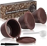 RittOne Kaffee Kapseln Nachfüllbare,Packung mit 3 Stück für Nescafé Kaffeekapsel Wiederverwendbare,Dolce Gusto i cafilas Kaffeekapselfüllungmit,mit Löffel und Bü