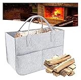 YYDMBH Kaminholz Holzkorb Brennholz Träger Filz Tasche Schwarz Kamin Holz Tasche Einkaufswagen Tücher Korb Feuer Holz Tasche Brennholz Korb Zeitung Stalls Basket Camping T