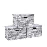 AOSENTE HOME Aufbewahrungsboxen mit Deckel [3er-Pack] Leinenstoff dekorative Aufbewahrungsbehälter für Kinderzimmer, Kinder- und Haustierspielzeug, Kleiderregal, Org