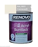 Acryl-Buntlack 2-in-1 750 ml RAL 9001 Cremeweiß Seidenmatt R