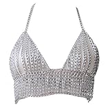 MUGE LEEN Boho Multilayer Metallkette Körperschmuck Bralette Brustgeschirr Halskette BH Körperkette Silb