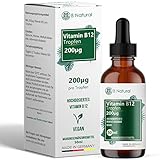 Vitamin B12 Tropfen - 400µg je Tagesdosis – Mit beiden aktiven Formen B12 Duo - Methylcobalamin & Adenosylcobalamin – hochdosiert 50