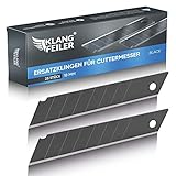 Klangfeiler® 25 Cuttermesser Klingen - 18mm Breite - Schwarze Cutterklingen für den C
