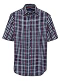 BABISTA Herren-Hemd – Kurzarm-Hemd aus Reiner Baumwolle, Oberhemd mit Karo-Muster, Sportives Freizeit-Oberteil in Marineblau/Rot, Gr. 39/40, Marine-rot, Gr. 41/42