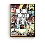 JMHomeDecor GTA 5 San Andreas Wandkunst Leinwand Malerei Poster Druck Bild Für Schlafzimmer Dekoration Home Poster 50X70Cm -Hj1866
