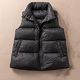 Puffer Weste Damen，Damen Steppweste Neuheit Klassisch Schwarz Leichte Daunenweste Winter Warm Ärmellose Übergangsjacke Mit Taschen Für Indoor-Outdoor-Sport,L