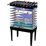 Maxstore Multigame Spieletisch Mega 15 in 1, inkl. komplettem Zubehör, Spieltisch mit Kickertisch, Billardtisch, Tischtennis, Speed Hockey UVM. in schwarzem Holzdek