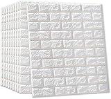 10 Stück 3D Tapete Wandpaneele Selbstklebend - 77 x 70cm Steinoptik Ziegel Tapete Moderne Wasserdicht Wandaufkleber für Wohnzimmer, Schlafzimmer, Hintergrund TV-D