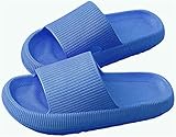 cho Cloudfeet Ultra-Soft Slippers，Universal Quick-Drying Thickened Non-Slip Slippers，Pillow Slides Shoes ， Extra Soft Cloud Shoes Anti-Slip for Shower Bathroom Women and Men Blue 6.5