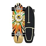 Carver Cruiser Skateboards Holz Komplette Surfskate Ahornholz Longboards Deck für Anfänger und Profi, Schwarz Komplettboard für Jugendliche und Erwachsene, mit ABEC-9 Lageren, 75*23