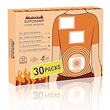 Supchamp Wärmepflaster 30 Stück - Selbstklebend Schmerzpflaster Wärmekissen für Rücken, Nacken, Schulter und Bauch - Wärmepads Schmerzlinderung 12 Stunden Angenehme Wärme 100% Natü