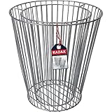 KADAX Gabione aus verzinktem Stahl, Gabionentopf, Stabiler Topf, Hochbeet, wetterfester Steinkorb, runder Drahtkorb, Pflanzenkorb, Blumentopf (⌀ 36 cm)