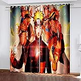 DRFQSK Verdunklungsvorhänge mit Ösen, 28 x 253 cm, superweich, energiesparend, für Schlafzimmer und Wohnzimmer, 3D-Anime-Cartoon-Jungen-Muster, Vorhänge für Kinderzimmer, Heimdekoration, 2