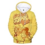 Unisex Realistischer 3D-Druck Pullover Hoodie Mit Kapuze Mit Kapuze Sweatshirts LäSsige Pullover Tops Damen Hoodies 3D Gedruckte Mit Kapuze Pullover (XS,Gelb)
