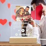 Personalisierte Spotify Code Glasbilder Nachtlicht, Scannbar Spotify Glaskunst Personalisiert mit Foto, Acryl Spotify Lampe Geschenk für Raumdekoration,Muttertagsgeschenke,Geburtstagsgeschenk