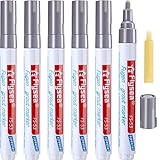 Outus 6 Stücke Fugenmörtel Fliesen Stift Wand Mörtel Restaurierung Stift Reparatur Marker Fugenmörtel Füllstift für Wiederherstellung Fliesenmörtel Wand Boden Badezimmer und Küche (Hellgrau)