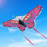 Aihomego Bunte Schmetterlingsdrachen 1 Packung, große leicht Fliegende Schmetterlingsdrachen für Kinder und Erwachsene, leichtes Fliegen bei starkem oder leichtem Wind im Park, Strand, (130*60cm)