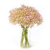 Nanhiking Künstliche Blumen, 16 Stück, künstliche Schleierkraut, Blumensträuße für Hochzeit, Party, Zuhause, Garten, Dekoration, DIY-Zubehör (hellrosa)