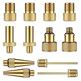 HENMI 12pcs Fahrrad Adapter, Multifunktiona Durable Ventiladapter Anzug für SV DV AV für Kompressor, Luftpumpe, Kugelpumpe, Zubehör für Fahrradpump