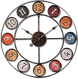 MLSJM Gartenuhr, 24 Zoll große Outdoor-Uhr Stille, Nicht tickende batteriebetriebene Dekoruhr für Garten-Heim-Dekor Indoor Outdoor-W