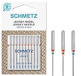 SCHMETZ Nähmaschinennadeln | 10 Jersey-Nadeln | 130/705 H SUK | Nadeldicken: 4X 70/10, 4X 80/12 und 2X 90/14 | auf Allen gängigen Haushaltsnähmaschinen einsetzbar | für Jersey Strick- und Wirkw