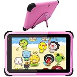 Kinder Tablet 7 Zoll Android 10 Tablet Kinder Lerntablett Android WiFi Tablet für Kinder Kleinkinder für die Heimschule Elternsteuerung Pädagogisches Tablet mit kindersicherer Hülle (Pink)