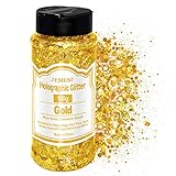 JEMESI Gold Glitzer Make up,100g Glitzer Gesicht, Holografischer Glitzer Sequin Chunky Glitter für Gesicht Nägel Augen Lippen Haare Körperm, für Halloween Party W