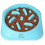 Decyam Anti Schling Napf Hund Hundenapf Langsame Fütterung Langsam Fressen Slow Feeder Dog Bowl (Blau, Medium)