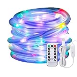 LED Lichtschlauch als Weihnachtsdeko-Afufu 13M 100er Lichterschlauch Bunt Mehrfarbig-Lichterkette Innen und Außen-Lichterkette USB-Wasserdicht IP65-3M Stromkabel-8 Modi Fernbedienbar Lichterketten RGB