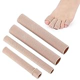 Zehenkappen Set Silikon Gel Zehenschutz Zehentrenner 4 Stück Schlauchbandage Zehen Fingerbandage Zehen Fingerschutz für Blasen Schwielen Schmerzlinderung 15cm(2 Größe)