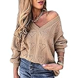 WAEKQIANG Frauen Herbst Winter Liebe Herz Hohl HäKelpullover Lose Strickwaren Damenbekleidung Jersey