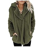 Fleece Cardigan Jacket, Outerwear,Classics Ladies Winter Jacket,Ladies casual loose solid color stitching long sleeves with pockets double-sided fleece single button lapel cardigan jack