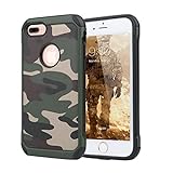 Deet Schutzhülle für iPhone 7 Plus, stoßfest, doppellagig, Outdoor-Sport-Serie, extremer Schutz, Hybrid-Armee/Camouflage, für Apple iPhone 7 Plus, 14 cm (5,5 Zoll), Armeegrü