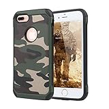 Deet Schutzhülle für iPhone 7 Plus, stoßfest, doppellagig, Outdoor-Sport-Serie, extremer Schutz, Hybrid-Armee/Camouflage, für Apple iPhone 7 Plus, 14 cm (5,5 Zoll), Armeegrü