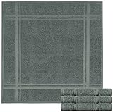 Lashuma 4er Pack Geschirrtücher Graphite Grau - Frottee Trockentücher 50x50 cm - Saugstarke Spültücher aus 100% Baumw