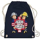 Shirtracer Feuerwehrmann Sam Tasche - Sam - Immer im Einsatz - rot - Unisize - Navy Blau - feuerwehr tasche - WM110 - Turnbeutel und Stoffbeutel aus Baumw