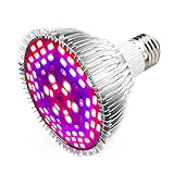 LED Pflanzenlampe 50W E27 78 LEDs Vollspektrum Pflanzenlicht Led Grow Light Lampe für Zimmerpflanzen, Garten Gewächshaus Blüte, Blumen und Gemü