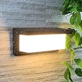 HOMEOW LED Wandleuchte Aussen 20W 32CM Außenlampe Wand IP65 Wasserdichte Wandlampe Außen 3000K Warmweiß LED Aussenleuchte 1500LM Schwarz für Außen Innen Garten Terrasse Veranda Garag