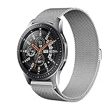 FFF8 Kartice Für Samsung Galaxy Watch (46mm) Bands, 22mm Galaxie Uhrenarmband Milanese-Schleife Edelstahlband Handgelenk Ersatzband (Color : Silver)