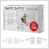 Sweet Safety® Baby Türklinkensicherung – Bombenfest – TÜV Schadstoff geprüft – Türdrückerschloss Kindersicherung für Türklinken und Türgriff – 4 Stück