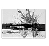 Sinus Art Abstrakt323-120x80cm SCHWARZ-Weiss Bilder - Wandbild Kunstdruck in XXL Format - Fertig Aufgespannt – TOP - Leinwand - Wand Bild - Kunst Bild - Wandbild abstrakt XXL